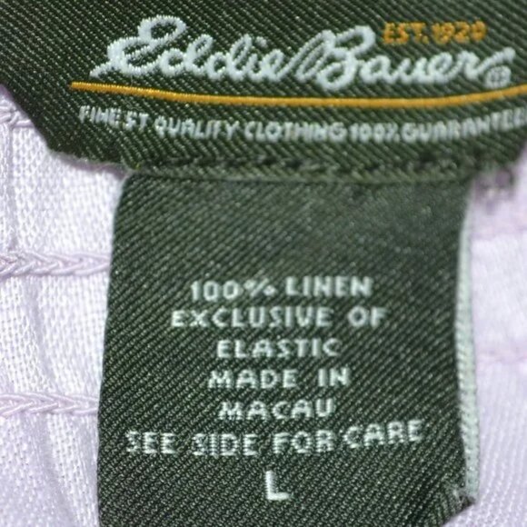 Eddie Bauer Lilac Lavender Purple Linen Minimalist Peasant Tunic Blouse Top L - Picture 6 of 6
